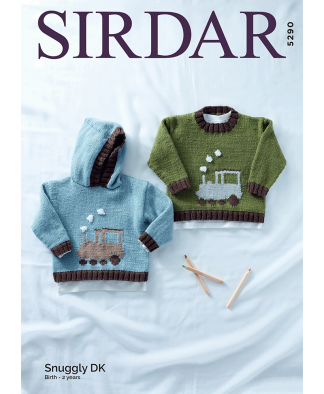 Sirdar 5290 Baby Boys Round Neck & Hooded Sweaters in Snuggly DK