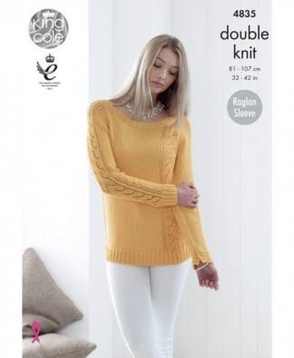 King Cole 4835 Sweater & Cardigan in Bamboo Cotton DK