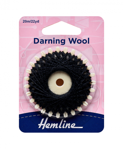 Hemline Darning Wool - Black (H1003.BK)