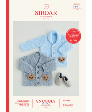 Sirdar 5404 Teddy Bear Cardigans in Snuggly Snowflake Chunky