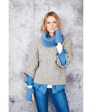 Stylecraft 9663 Sweater, Cowl & Mitts in Special Aran